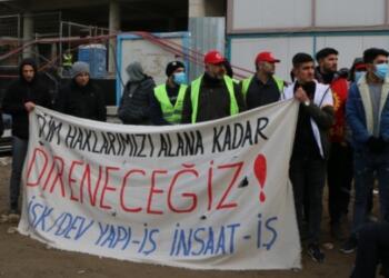 Finans Merkezi şantiyesi önünde eylem