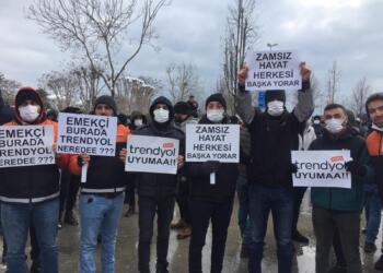 Trendyol işçileri eylemlerinin 2’inci gününde: Zamsız hayat herkesi başka yorar