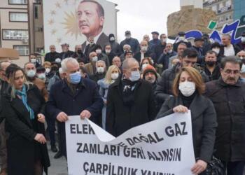 Rize’de yurttaşlar zamları protesto etti: Sarayın elektriklerini kesin