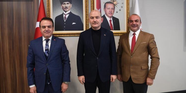 İhaleye fesat karıştırmaktan ceza alan belediye başkanlarından Soylu’ya ziyaret