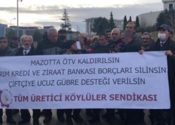 Üreticiler bakanlık karşısında eylem yaptı: Borçluyuz