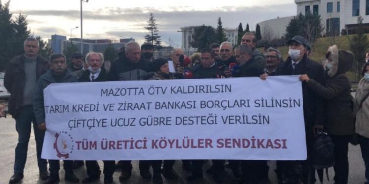 Üreticiler bakanlık karşısında eylem yaptı: Borçluyuz