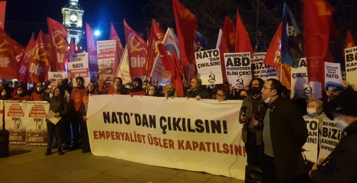Dolmabahçe’de NATO eylemi: NATO sınıf mücadelesinin can düşmanıdır