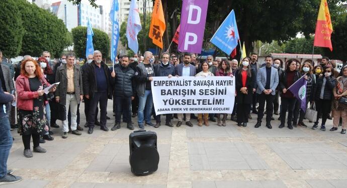 Adana’da demokrasi güçlerinden savaşa karşı protesto