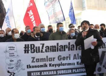 İşçiler fatura yakarak zamları protesto etti