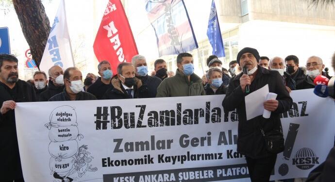 İşçiler fatura yakarak zamları protesto etti