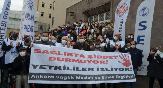 Ankara’da darp edilen doktor için protesto