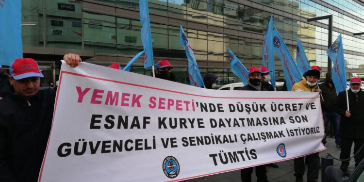 Yemeksepeti işçileri sendika düşmanlığını ve düşük zamları protesto etti