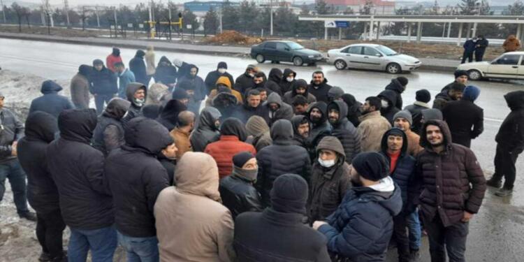 Elyaf iplik işçileri de iş bıraktı