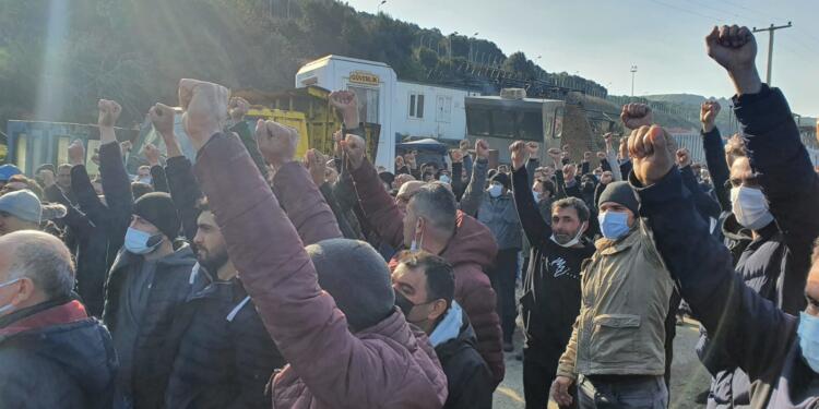 Aliağa gemi söküm işçilerinin eylemi bir haftayı doldurdu