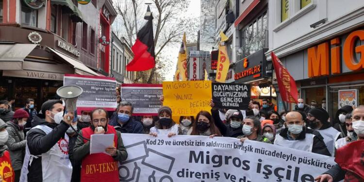 Migros emekçileri için boykot çağrısı yapıldı