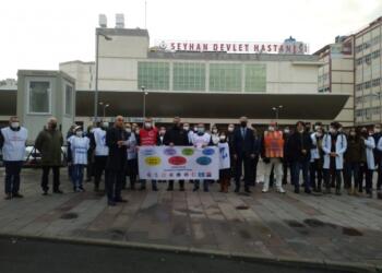 Seyhan Devlet Hastanesi önünde eylem