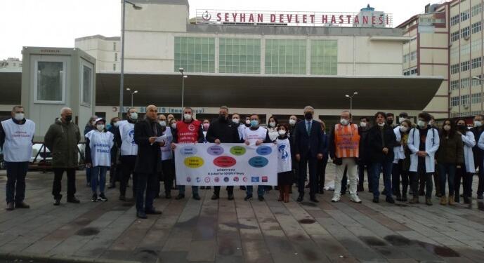 Seyhan Devlet Hastanesi önünde eylem