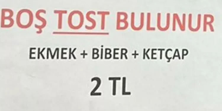 Boş baklavadan sonra boş tost da satılmaya başlandı: Fiyat 2 lira