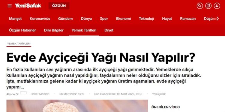 Yoksulluğu görmeyen Yenişafak, zamlara karşı evde ‘yağ yapma’ tarifi verdi!