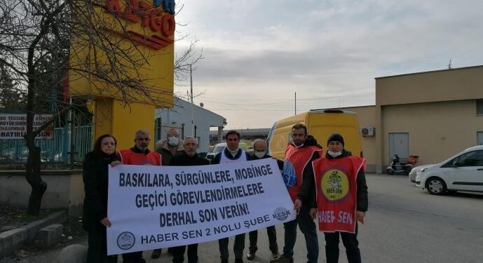 PTT’de yaşanan işten çıkarmalar ve sürgünler protesto edildi