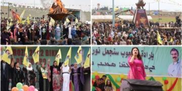 Rojava’da binler Newroz’u ateş yakarak halaylarla kutladı