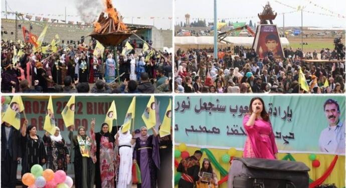 Rojava’da binler Newroz’u ateş yakarak halaylarla kutladı