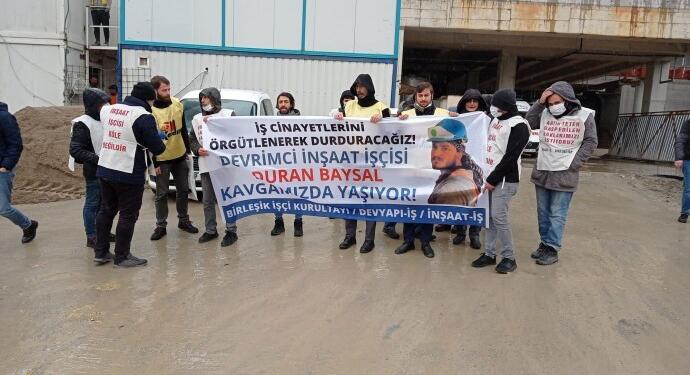 İnşaat işçileri Duran Baysal’ı andı