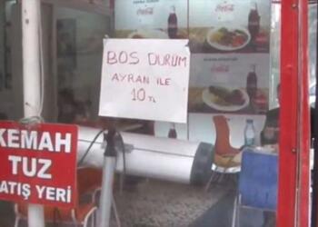 Boş tost ve boş baklavadan sonra boş dürüm de satılmaya başladı