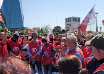 Enerji işçileri polis barikatını aştı Sabancı’ya dayandı: Taleplerimiz kabul edilsin