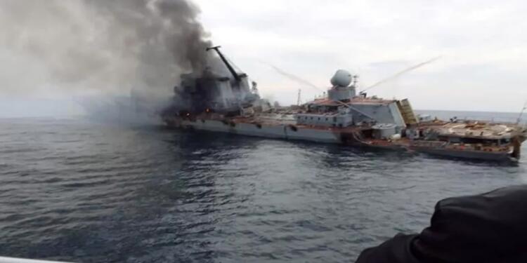 Rusya’nın batan gemisi Moskova’ya ait görüntüler ortaya çıktı