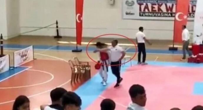 Antrenör kadın sporcuya şiddet uyguladı