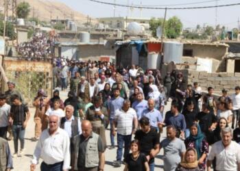 Maxmur’da SİHA saldırısı yürüyüşle protesto edildi