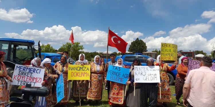 Yozgat’ta mermer ocağına tepki: Bizim köyümüze göz dikmeyin