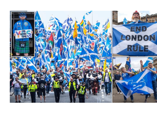 İskoçlardan bağımsızlık referandumu için yürüyüş