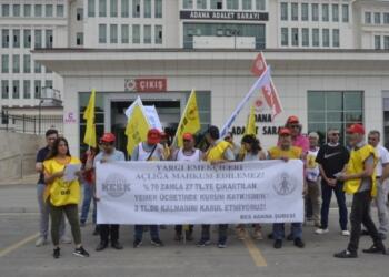 Adana’da adliye çalışanlarından eylem