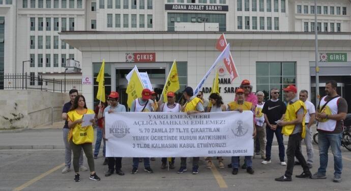 Adana’da adliye çalışanlarından eylem