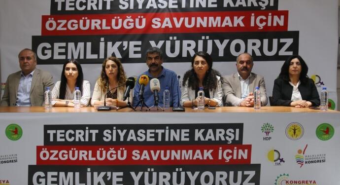 Tecride karşı protesto: 12 Haziran’da Gemlik’e yürüyüş çağrısı