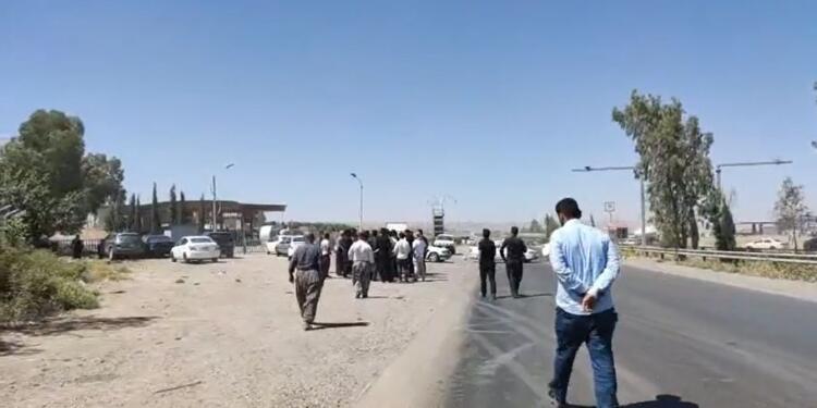 Süleymaniye-Kerkük yolunda eylem: Yol trafiğe kapatıldı