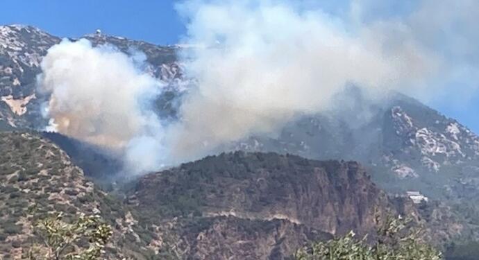 Datça’ya bağlı Mesudiye’deki yangın büyüyor