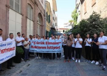Büyükşehir Belediyesi işçilerinden protesto