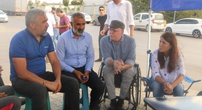 HDP’li vekiller Conta Elastik işçilerini ziyaret etti