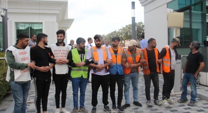 Haklarını arayan inşaat işçileri gözaltına alındı