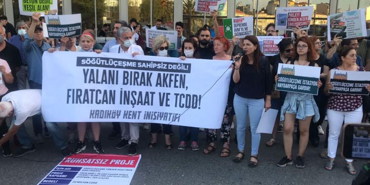 Marmaray istasyonunda AVM projesi protesto edildi