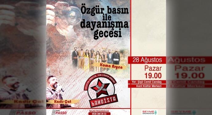 Sanatçılardan basınla dayanışma gecesine katılım çağrısı