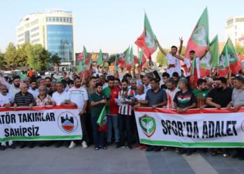 Amedspor ve Diyarbekirspor taraftarı eylemde: Sporda adalet
