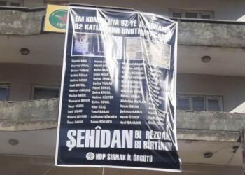 Polis Şırnak Katliamı pankartını indirdi