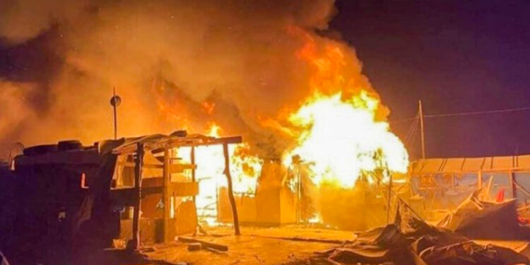 Bu kez de Şengallilerin kaldığı Herşem Kampı’nda yangın