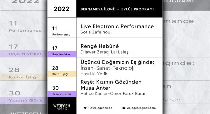 Wêjegeh Amed Eylül programını açıkladı