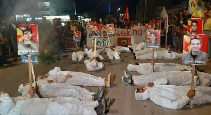 Kobanê’de kimyasal saldırılarına karşı eylem