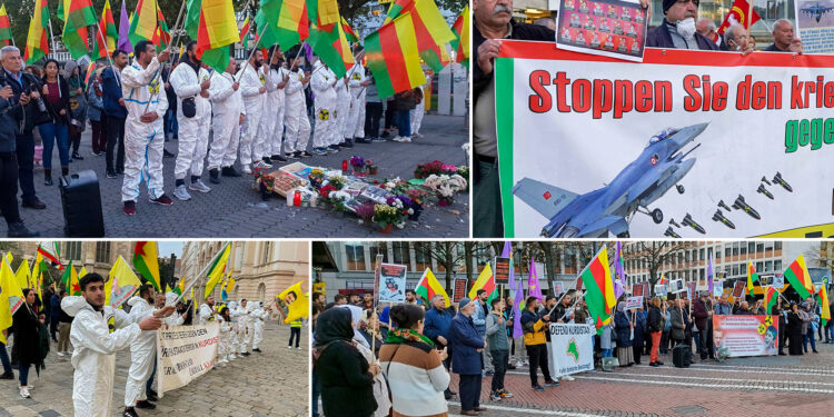 Avrupa’da Kürtler ve dostları kimyasal saldırılara karşı alanlarda