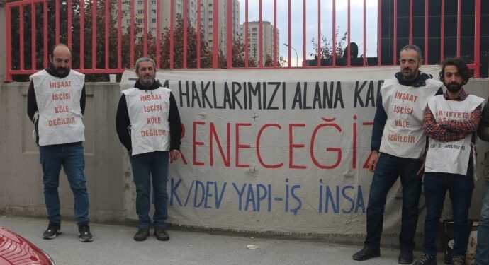 Halkbank şantiyesinde kazanan işçiler oldu