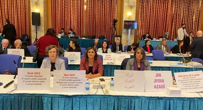 HDP’li vekiller Bakan Yanık’ı artan kadın cinayetleri dövizleri ile protesto etti