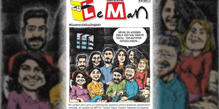 Tutuklanan gazeteciler Leman kapağında