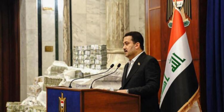 Sudani devlet bankasından çalınan paralarla açıklama yaptı